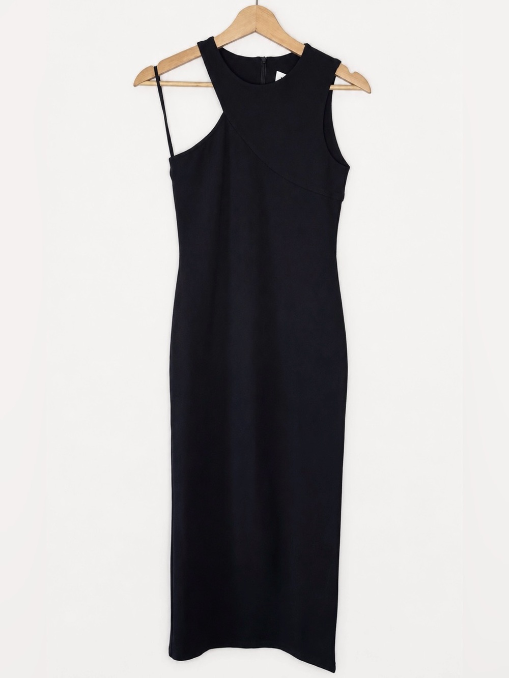 Marcella NYC Sabrina Dress Ponte Cocktail Asymmetric Midi Size XS - Picture 8 of 16